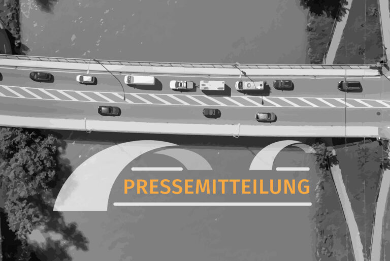 Baustelle an der Kleinen Isar – Anpassung der Leitungen an der Brücke über die Große Isar – Spurwegnahme
