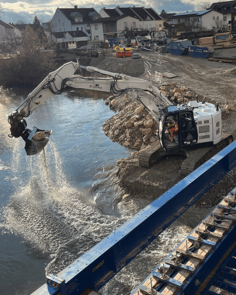 Steigende Isarpegel wirkten sich auf Baustelle aus